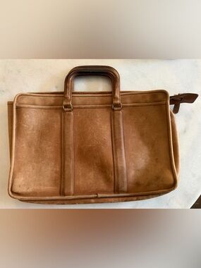 Vintage Coach Leather Briefcase Tote in Tan